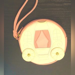Luv Betsy Pink Carriage Purse With Wheels By Betsy Johnson With Wrist Strap